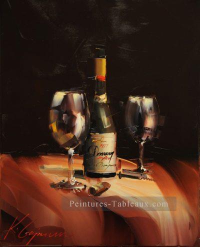 Vin en noir Kal Gajoum par couteau Peintures à l'huile